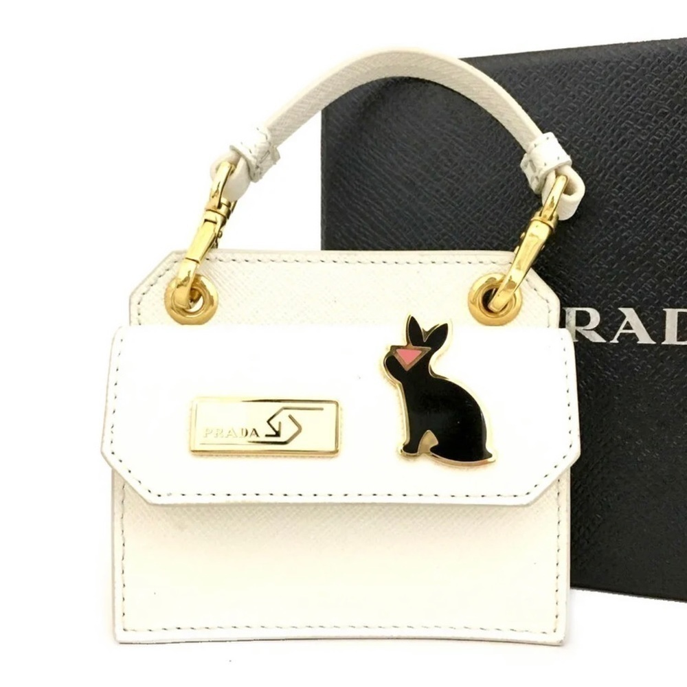 PRADA saffiano rabit bag charm